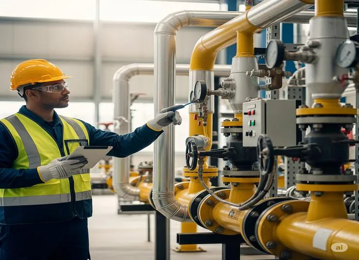 Aplicação de resina para vazamento de gás